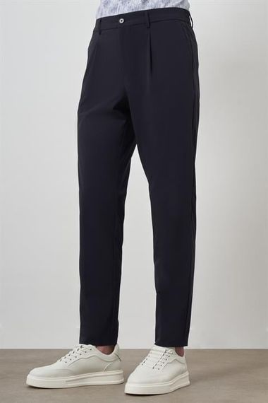 Morven Erkek Lacivert Trend Slim Fit Tam Lastik Pantolon - fotoğraf 3