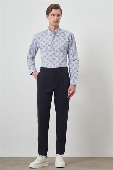 Morven Erkek Lacivert Trend Slim Fit Tam Lastik Pantolon - fotoğraf 2