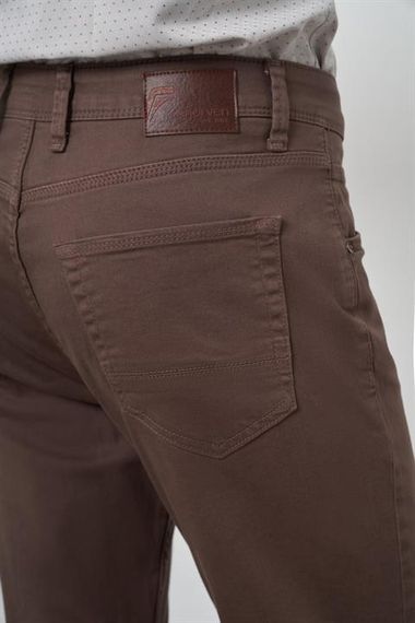 Morven Erkek KAHVE Pamuk 5 Cep Slim Fit Jean Kot Pantolon - photo 5