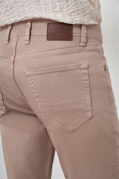 Morven Erkek Bej Pamuk 5 Cep Slim Fit Jean Kot Pantolon - photo 5