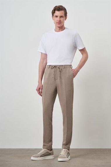 Morven Erkek Bej Trend Slim Fit İpli Jogger Pantolon - фото 2