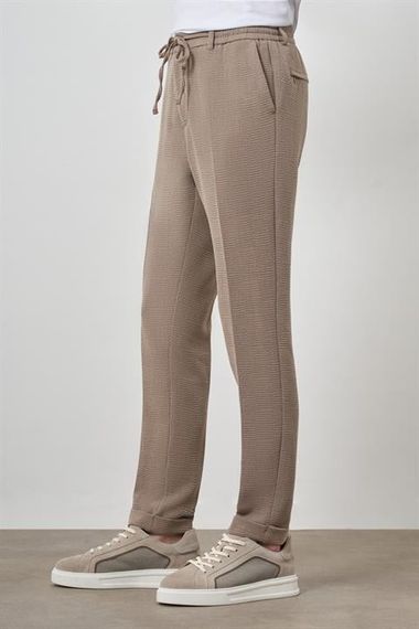 Morven Erkek Bej Trend Slim Fit İpli Jogger Pantolon - фото 3