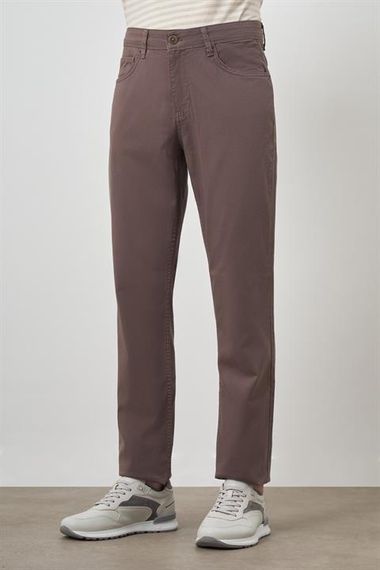 Morven Erkek KAHVE Pamuk 5 Cep Dynamic Fit Jean Kot Pantolon - фото 3
