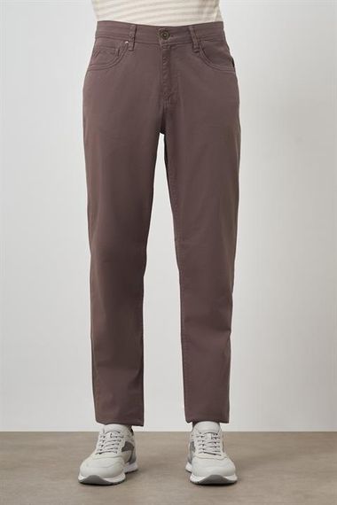 Morven Erkek KAHVE Pamuk 5 Cep Dynamic Fit Jean Kot Pantolon - фото 1
