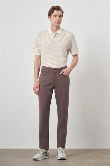 Morven Erkek KAHVE Pamuk 5 Cep Dynamic Fit Jean Kot Pantolon - фото 2