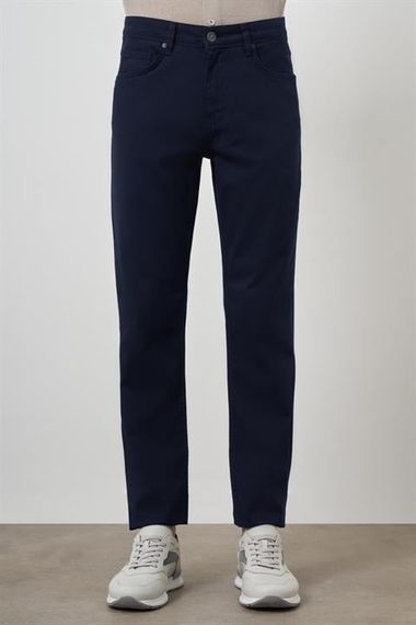 Morven Erkek Lacivert Pamuk 5 Cep Dynamic Fit Jean Kot Pantolon - photo 1