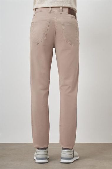 Morven Erkek Bej Pamuk 5 Cep Dynamic Fit Jean Kot Pantolon - fotoğraf 5