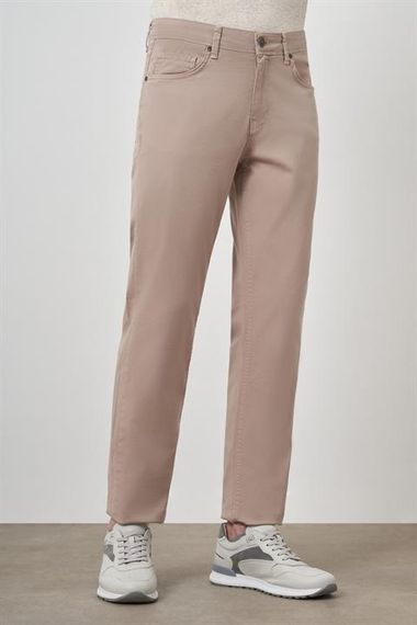 Morven Erkek Bej Pamuk 5 Cep Dynamic Fit Jean Kot Pantolon - fotoğraf 4