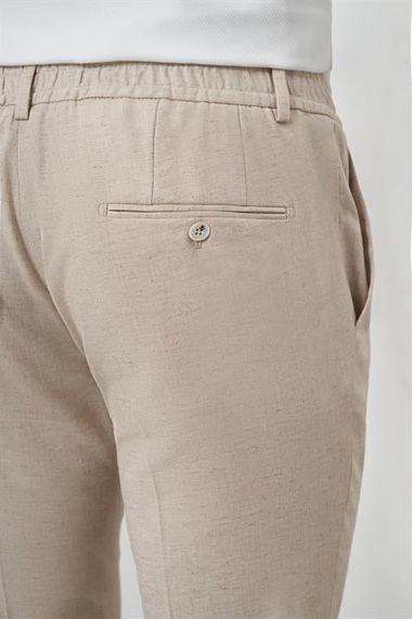 Morven Erkek Bej Trend Tam Lastikli Slim Fit Pantolon - фото 4
