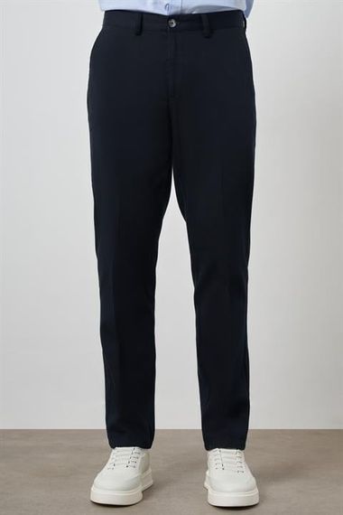Morven Erkek Lacivert Pamuk Yan Cep Dynamic Fit Chino Pantolon - fotoğraf 1