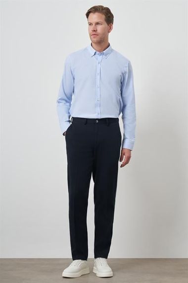 Morven Erkek Lacivert Pamuk Yan Cep Dynamic Fit Chino Pantolon - fotoğraf 2