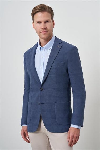 Morven Erkek Marine Dokuma Dynamic Fit Mono Yaka Ceket - photo 3