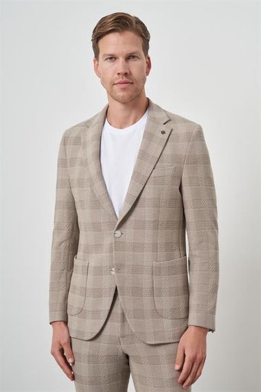 Morven Erkek Bej Trend Slim Fit Mono Yaka Takım Elbise - photo 4