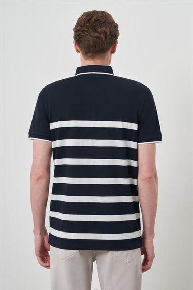 Morven Erkek Lacivert Trend Rınger Polo Yaka T-Shirt - фото 5