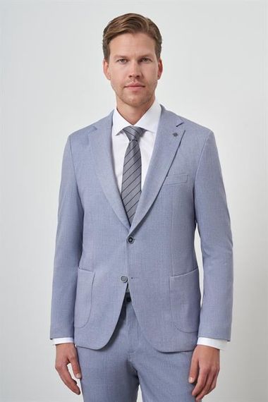 Morven Erkek İndigo Trend Slim Fit Mono Yaka Takım Elbise - фото 1