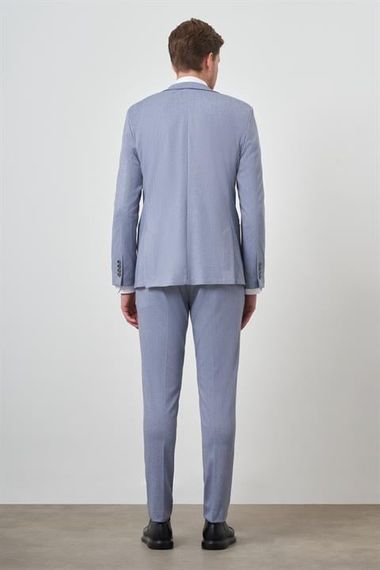 Morven Erkek İndigo Trend Slim Fit Mono Yaka Takım Elbise - фото 5