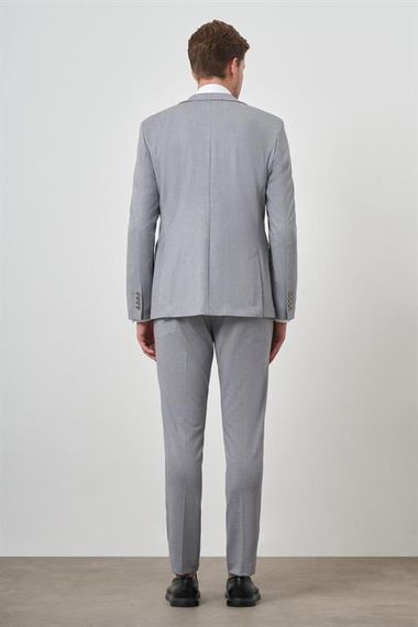Morven Erkek Gri Trend Slim Fit Mono Yaka Takım Elbise - фото 5