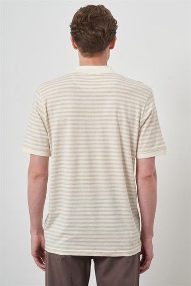 Morven Erkek Bej Trend  Polo Yaka T-Shirt - фото 5