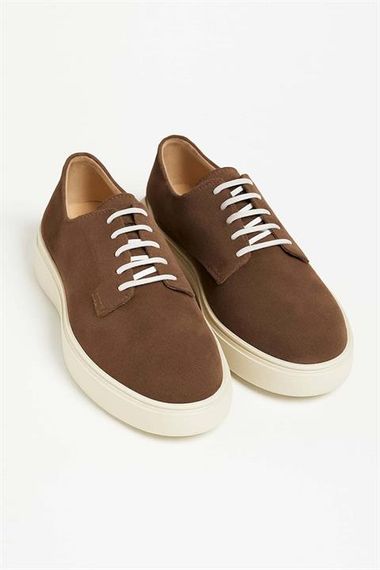 Morven Erkek Vizon Süet Kalın Tabanlı Sneaker Ayakkabı - фото 2