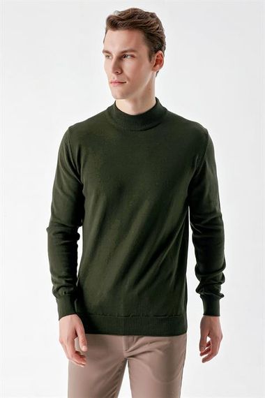 Morven Erkek Haki Basic Yarım Balıkçı Yaka Dynamic Fit Rahat Kesim Triko - fotoğraf 2