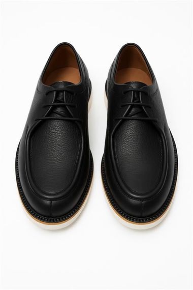 Morven Erkek Siyah Deri Smart Casual Ayakkabı - fotoğraf 2