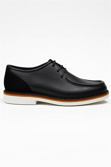 Morven Erkek Siyah Deri Smart Casual Ayakkabı - fotoğraf 1