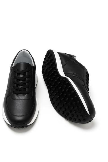 Morven Erkek Siyah Deri Sneaker Ayakkabı - фото 3