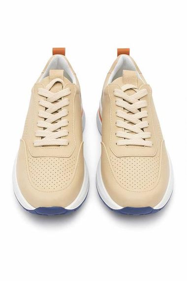 Morven Erkek Bej Mevsimlik Casual Deri Spor Ayakkabı - фото 2