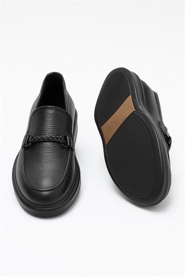 Morven Erkek Siyah Deri Kuşaklı Casual Ayakkabı - фото 3