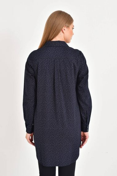 Long Sleeve Patterned Denim Tunic - photo 5