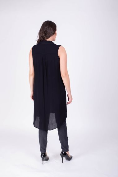 Front Buttoned Sleeveless Long Tunic - photo 3