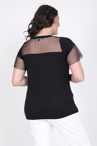 Front And Sleeves Tulle Detailed T-Shirt - photo 3