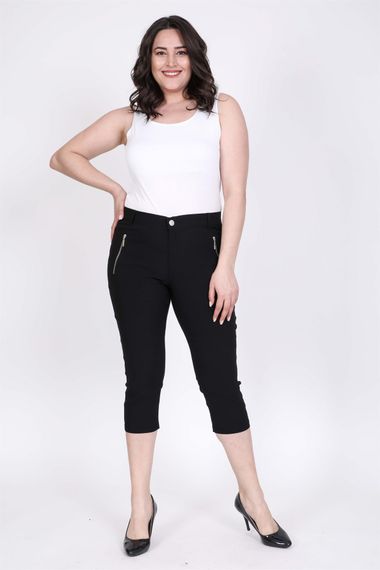 Zipper Pocket Lycra Capri Trousers - photo 1