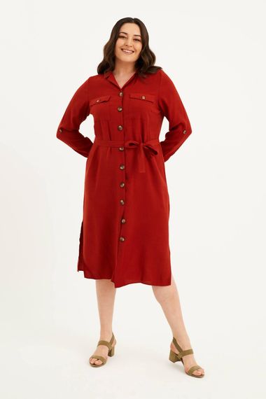 Pocket Belted Jacquard Dress - photo 2