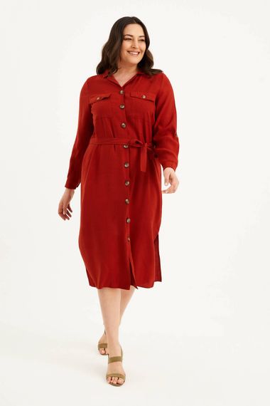 Pocket Belted Jacquard Dress - photo 1