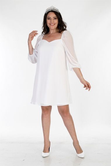 Lined Chiffon Princess Sleeve Dress - photo 3