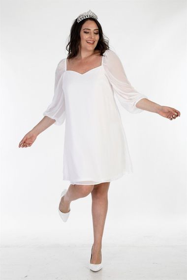 Lined Chiffon Princess Sleeve Dress - photo 2