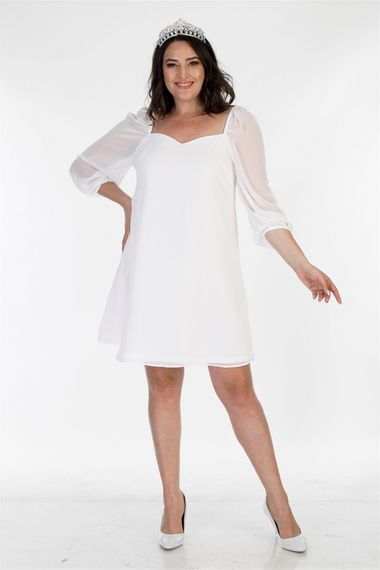 Lined Chiffon Princess Sleeve Dress - photo 1