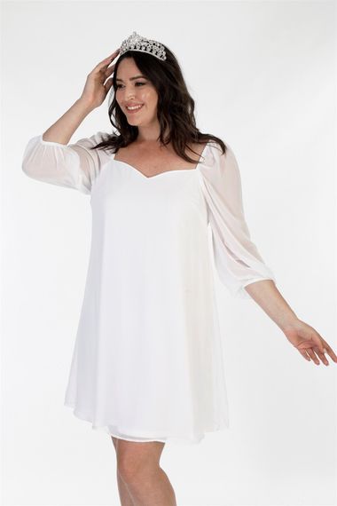 Lined Chiffon Princess Sleeve Dress - photo 5