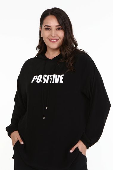 Baskılı Kapüşonlu Sweatshirt - fotoğraf 1