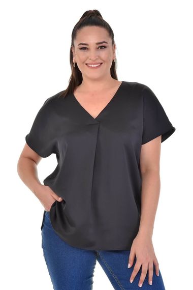 V Neck Satin Blouse - photo 1