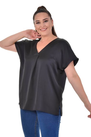 V Neck Satin Blouse - photo 2