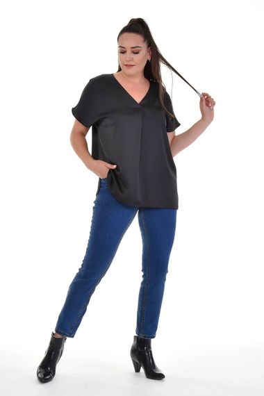 V Neck Satin Blouse - photo 4