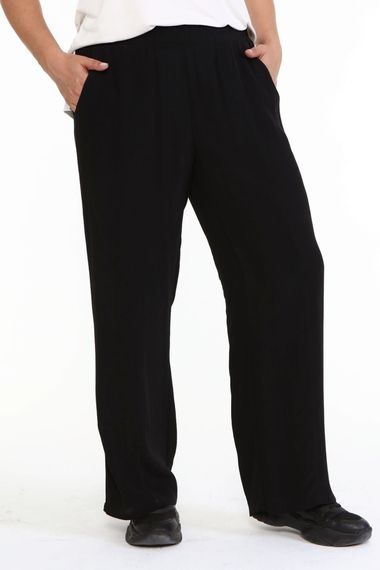 Wide Leg Trousers With Elastic Waist - photo 4