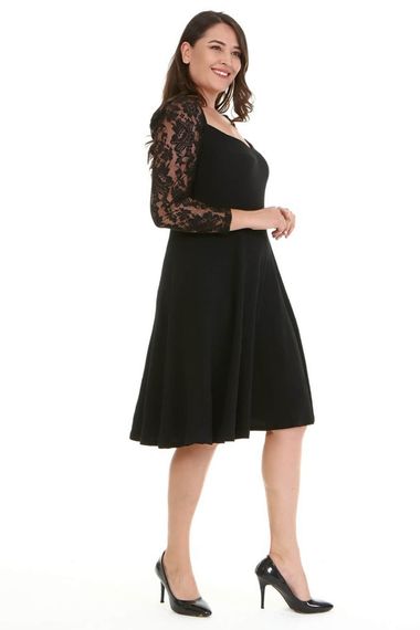 Square Collar Sleeves Lace Dress - photo 3