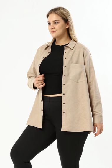 Faux Suede Slim Shirt Jacket - photo 3