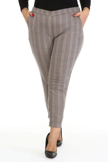 Plaid Elastic Back Waist Trousers - photo 4