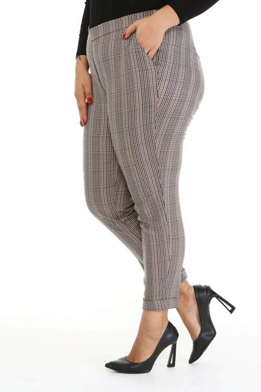 Plaid Elastic Back Waist Trousers - photo 5