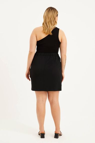 Elastic Back Slit Mini Skirt - photo 5