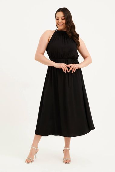 Halter Neck Belted Long Dress - photo 1